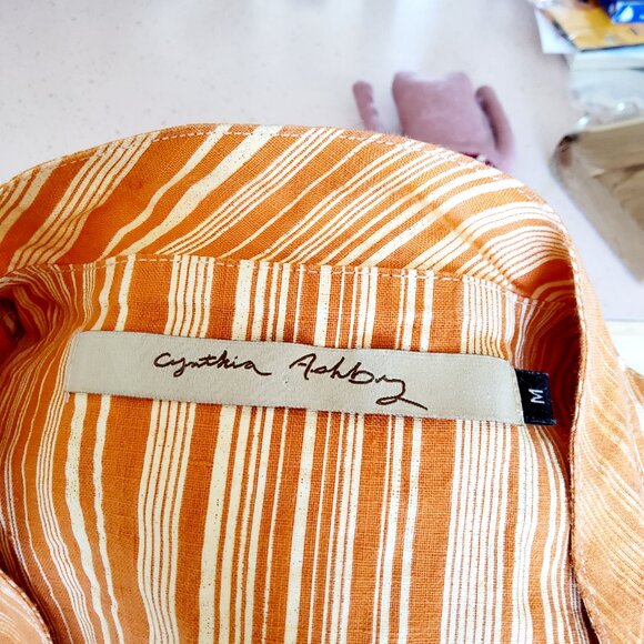 Cynthia Ashby Gorgeous Linen Trapeze Vest Layering Huge Pockets Size M - Picture 6 of 9